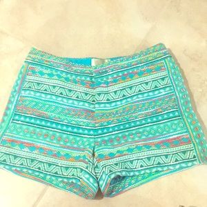 Green/multi ethnic print Anthropology shorts